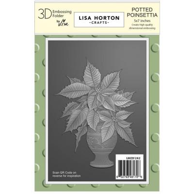 Lisa Horton Crafts 3D Embossing Folder - Potted Poinsettia